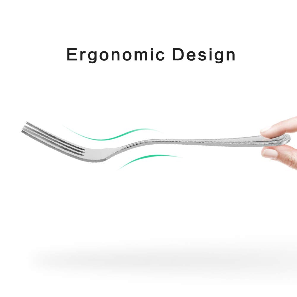 Snamonkia Set of 12 Dinner Forks Stainless Steel, 8 Inches, 18/0 Large Table Forks for Salad Steak Spaghetti