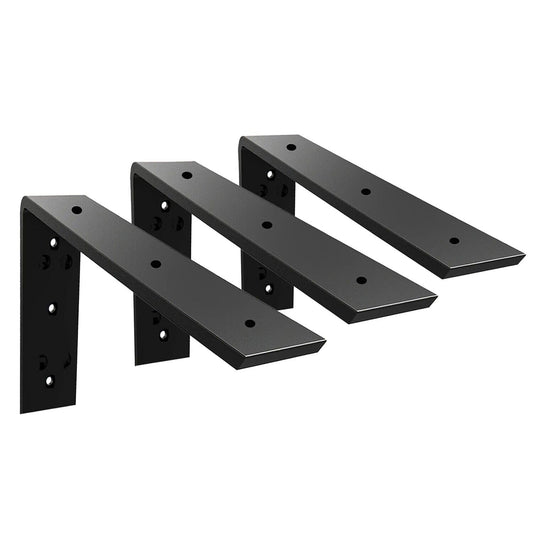 WINKER Countertop Support Bracket 3 Pack Heavy Duty 3/8" Thick Hidden L Shelf Bracket 14" x 6" x 2.5" Metal Corbels for Quartz/Granite/Wood/Concrete/Laminate Countertops, Black