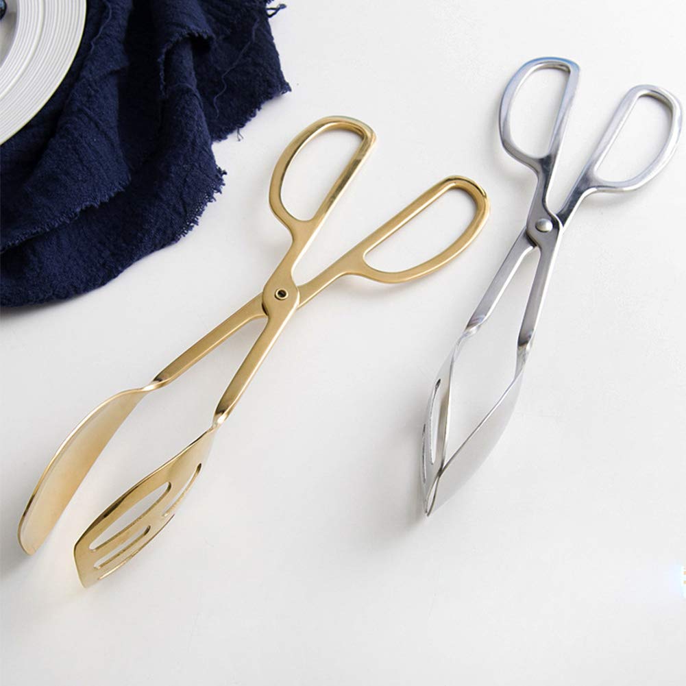 Food Tongs, Stainless Steel Kitchen Tongs Salad Tongs for Cooking, Barbecue, Pastry, Sandwich, Ice, Serving Scissors Tongs