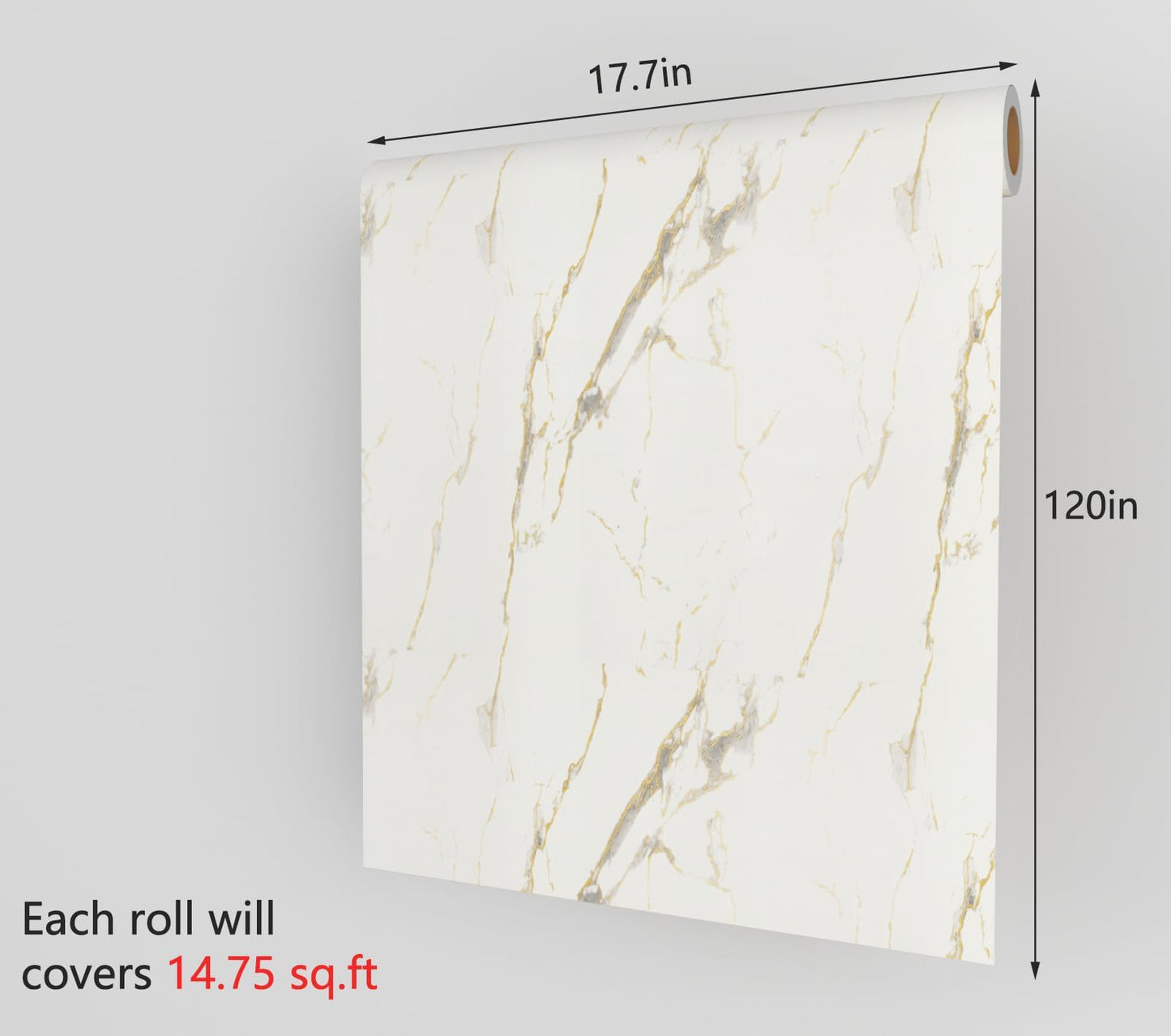 Decotalk White Marble Contact Paper for Countertops 17.7x120 Inch White and Gold Contact Paper Peel and Stick Countertop Contact Paper Waterproof White and Gold Marble Contact Paper Marble Wallpaper