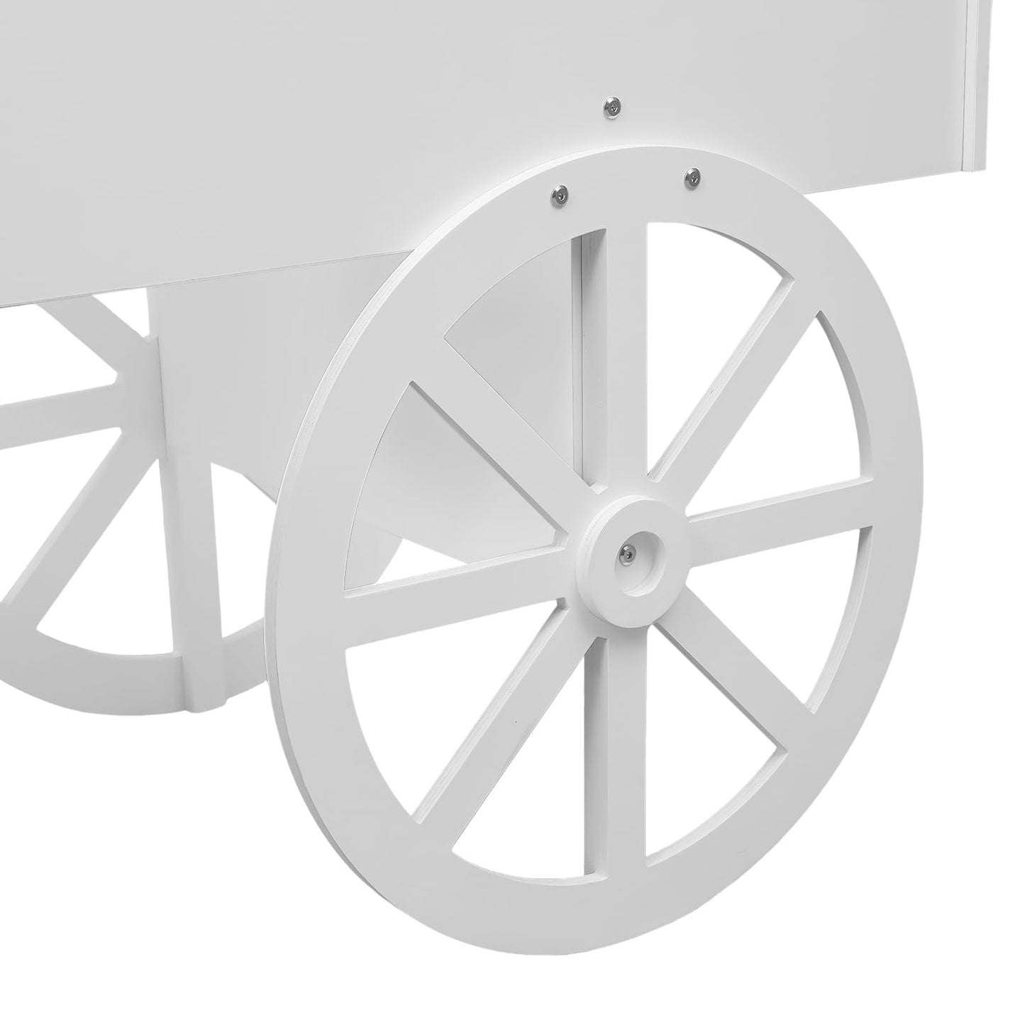 Fichiouy White Candy Cart for Party with Wheels,Wooden Dessert Display Stand,Modern Ice Cream Cart for Wedding, Home & Commercial Decoration