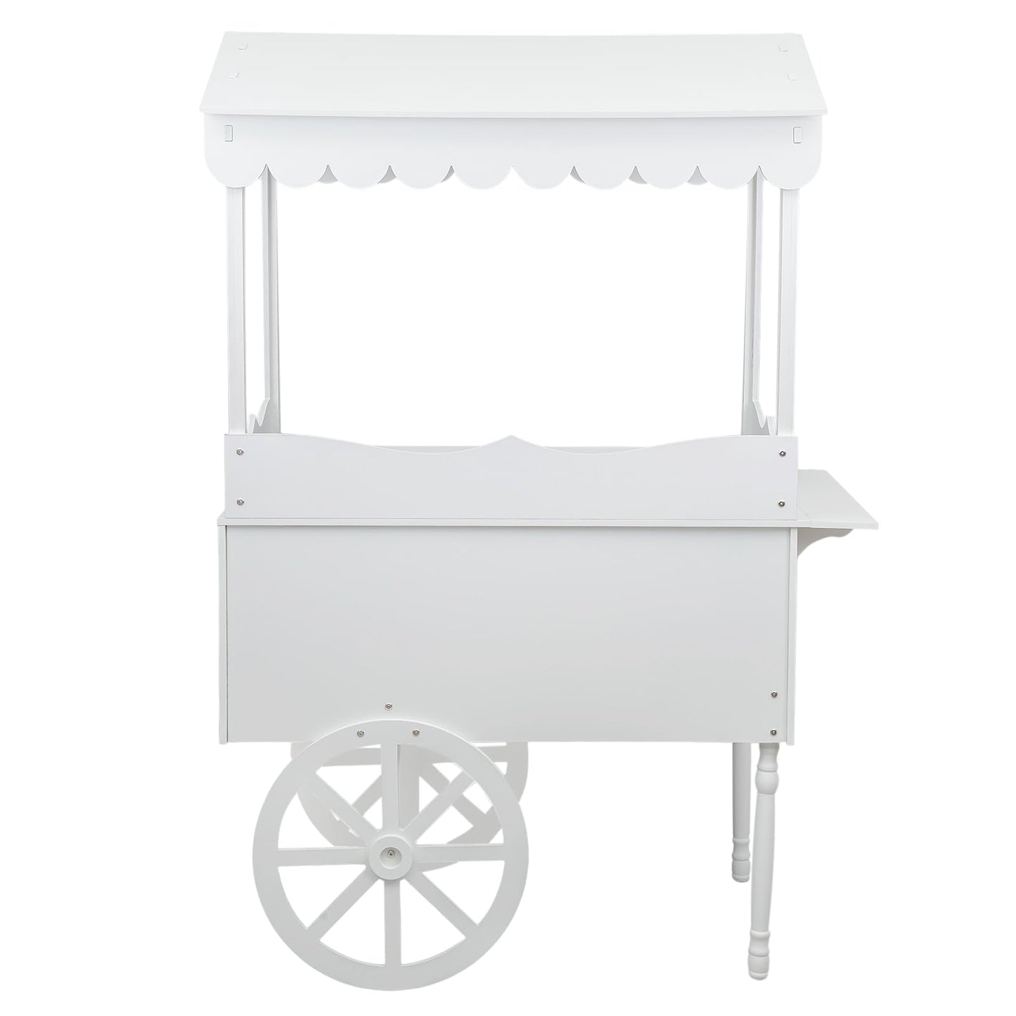 Fichiouy White Candy Cart for Party with Wheels,Wooden Dessert Display Stand,Modern Ice Cream Cart for Wedding, Home & Commercial Decoration