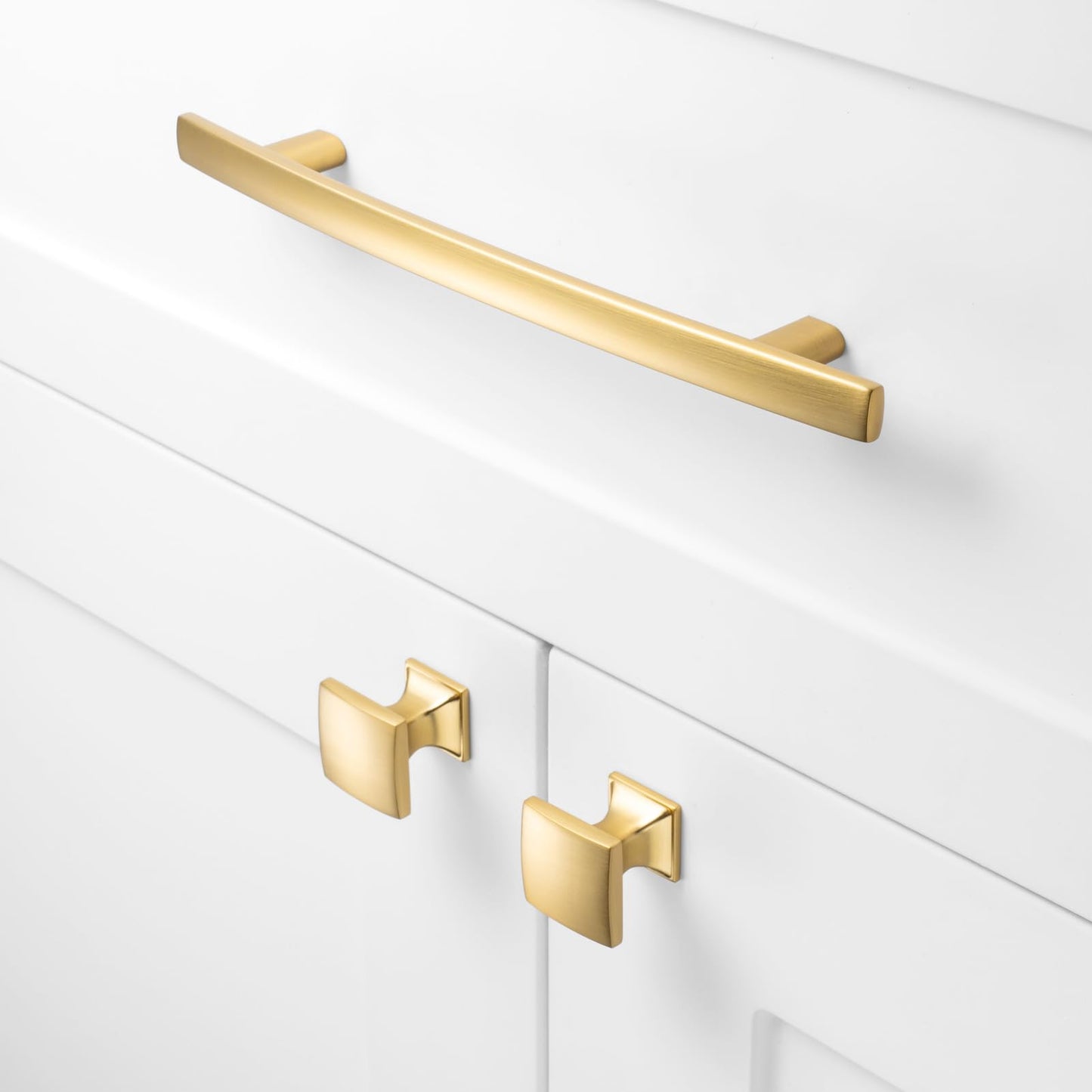 ASKANO 10 Pack 1 Inch, Small Square Brushed Gold Cabinet Knobs Gold Drawer Knobs Gold Cabinet Pulls, ZK2203 Solid Kitchen Hardware for Cabinets Drawers Bedroom Dresser Bathroom Vanity Cupboard