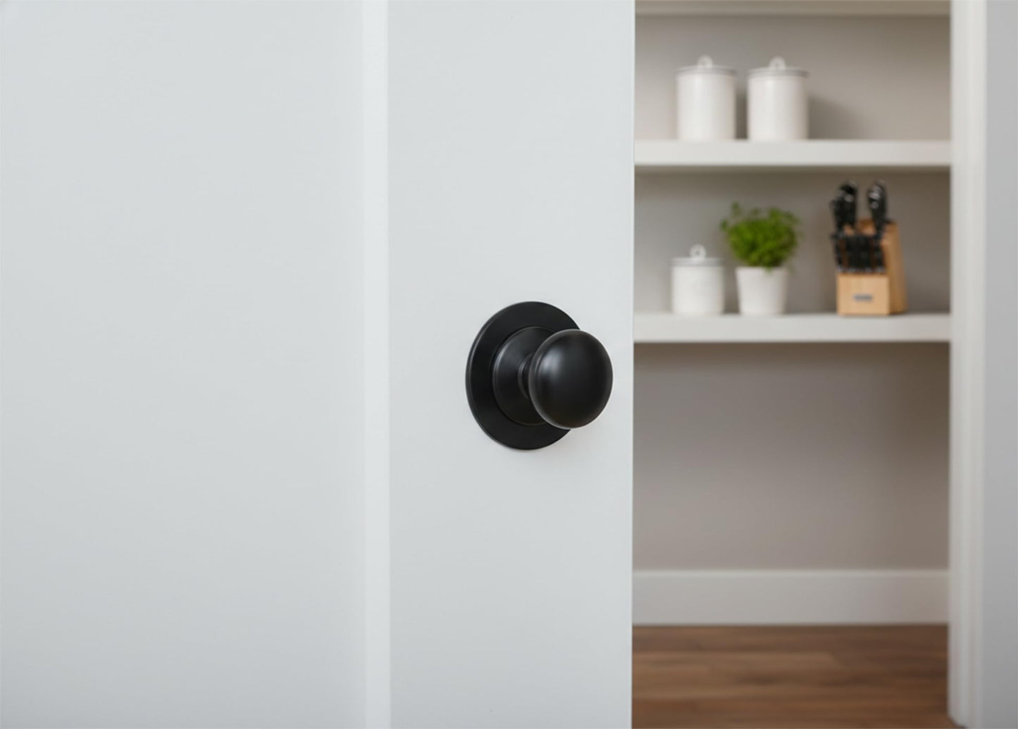 trust4care 2-Pack Extra Large Matt Black Bifold Closet Door Knobs with Wide Base, Heavy Passage Wardrobe Dresser Kitchen Pantry Dummy Pull Doorknobs, 1-3/5" Furniture Drawer Handles