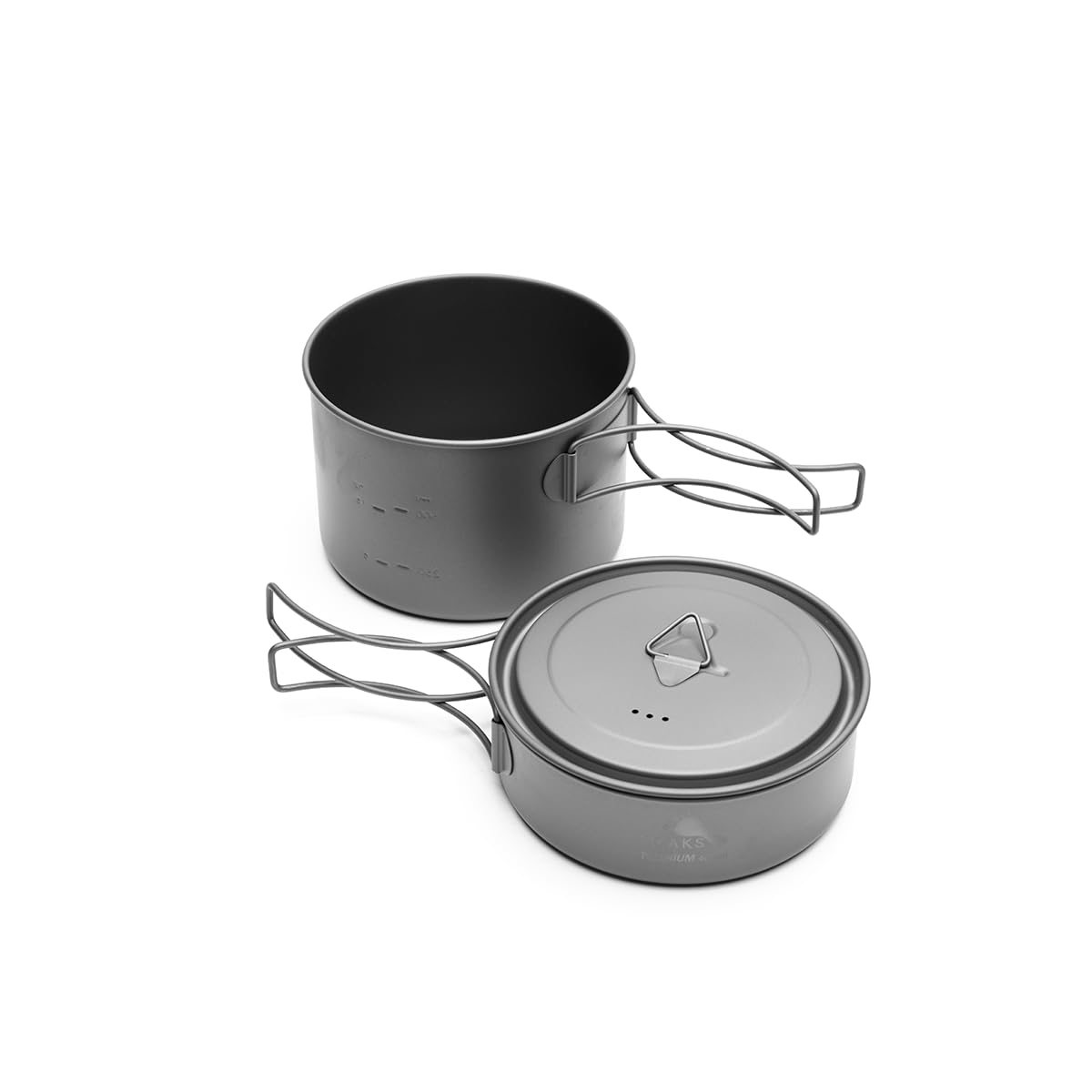 TOAKS Titanium Compact Cookset 2pcs – 800ml Pot and 400ml Pot with Lid，Seamless Nesting Design for Backpacking, Camping, and Outdoor Cooking