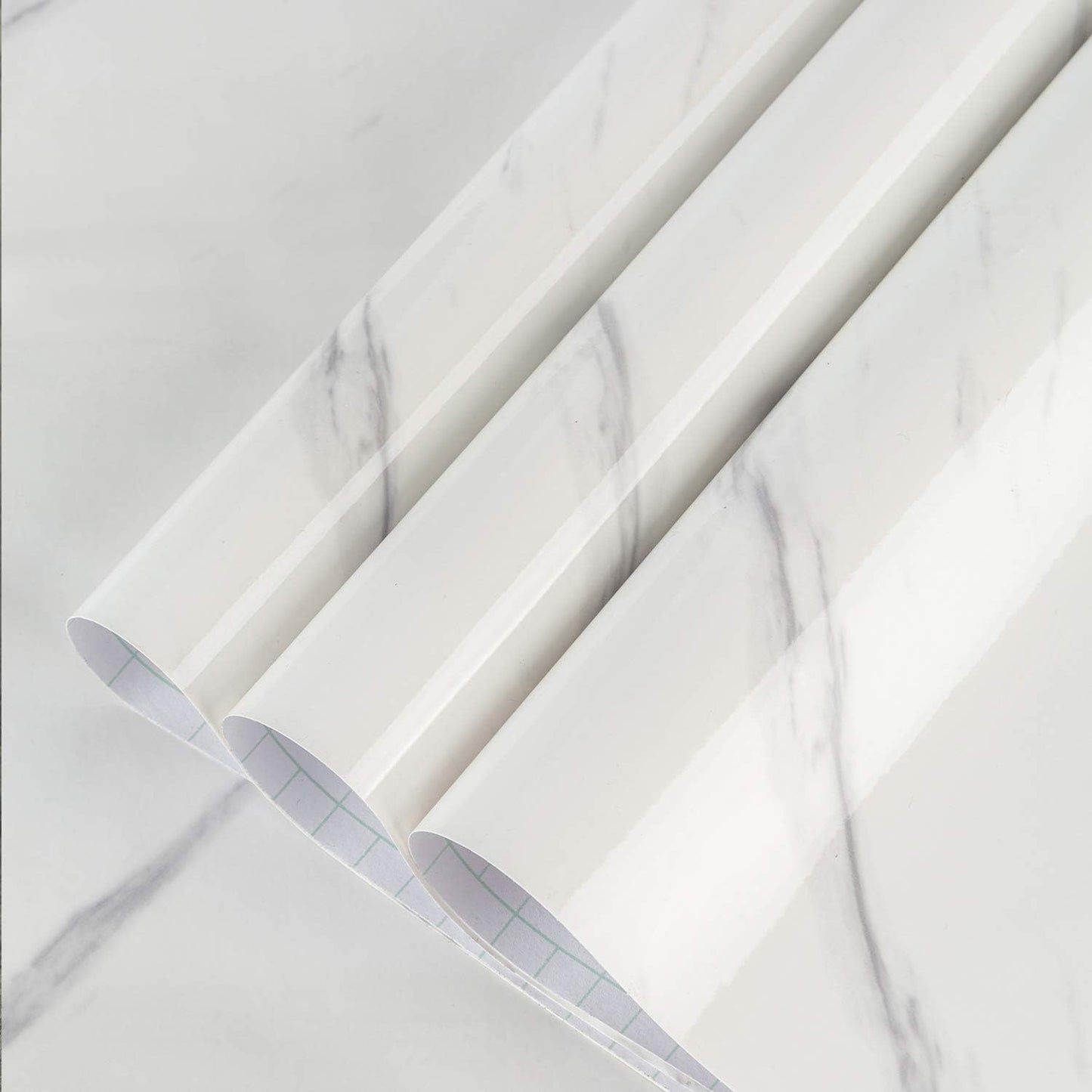 Large White Marble Granite Wallpaper Peel Stick Thicken 48x591inch Waterproof Furniture Sticker Self-Adhesive Contact Paper Marble Vinyl Wrap for Countertop Fireplace Backsplash DIY Wall Sticker