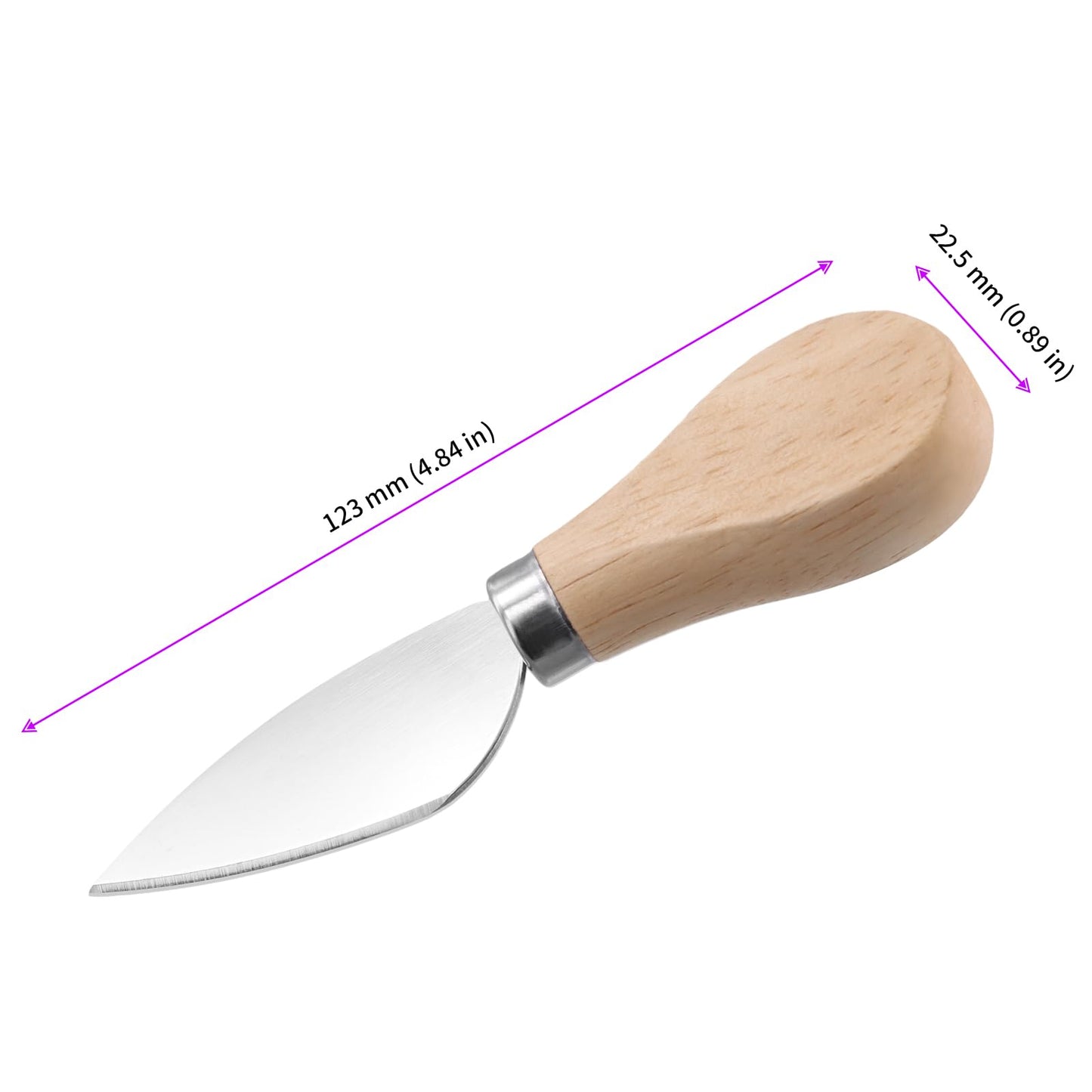 JEUIHAU 24 PCS Butter Knife Spreader with Wooden Handle, Stainless Steel Cocktail Knives Spreaders Wooden Handle Cheese Knives for Butter, Jam, Cheese