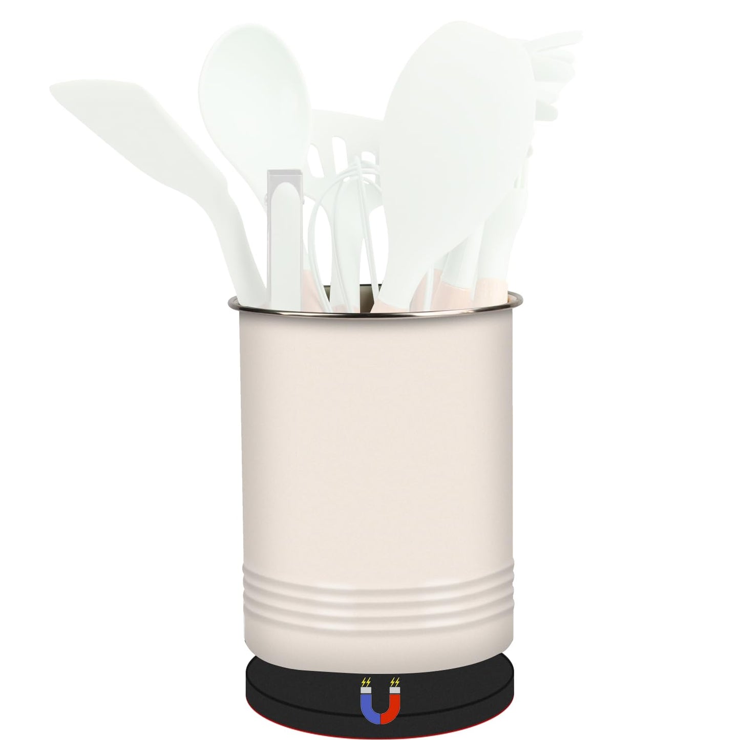 Safoner Magnetic RV Utensil Holder - Portable Cutlery Organizer for Campers and RV with Adhesive Magnet, white