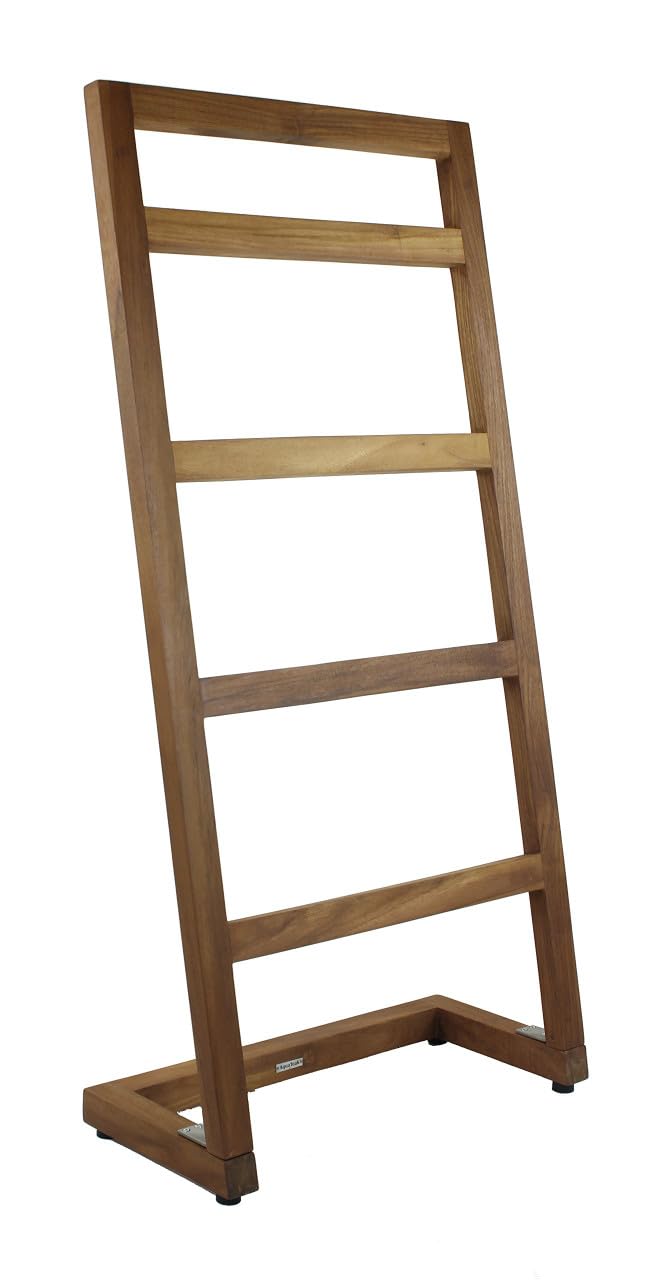 AquaTeak Patented Sula Angled Teak Towel Stand