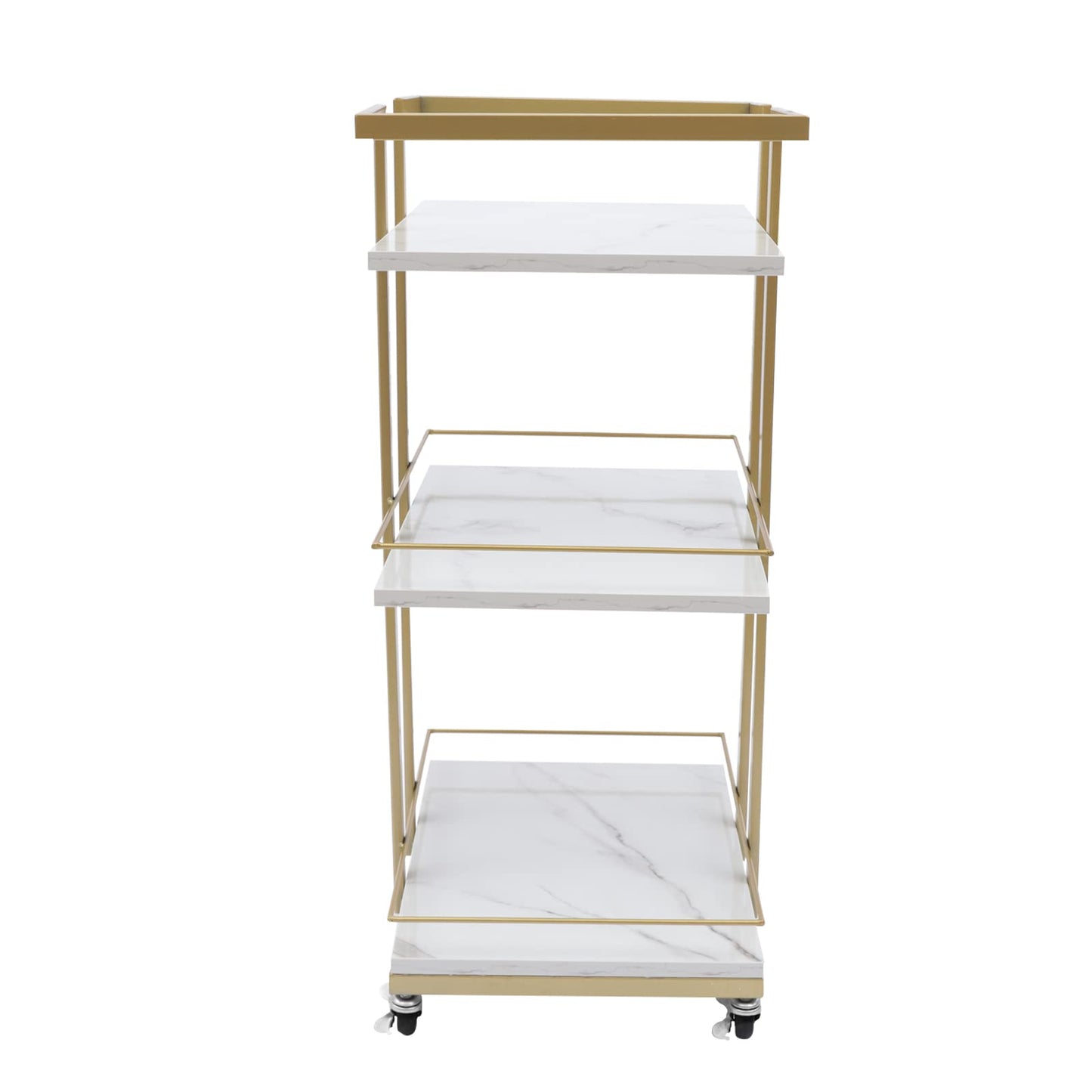 TFCFL 3-Tier Rolling Bar Cart, Utility Manicure Trolley Metal Storage Rolling Barber Cart with Wheels Multi-Purpose Rack Heavy-Duty Trolley,Serving Cart for Kitchen Bar Club Restaurant