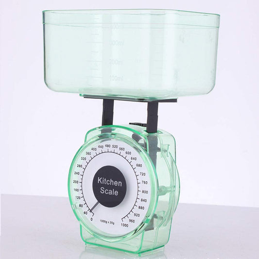 Kitchen Scale Food Baking Mechanical Dial Compact Bowl Cook Bake 1kg Vintage Retro Look Kitchen Food Mechanical Scale Tool Analog Dial Removable Bowl?Color Random?
