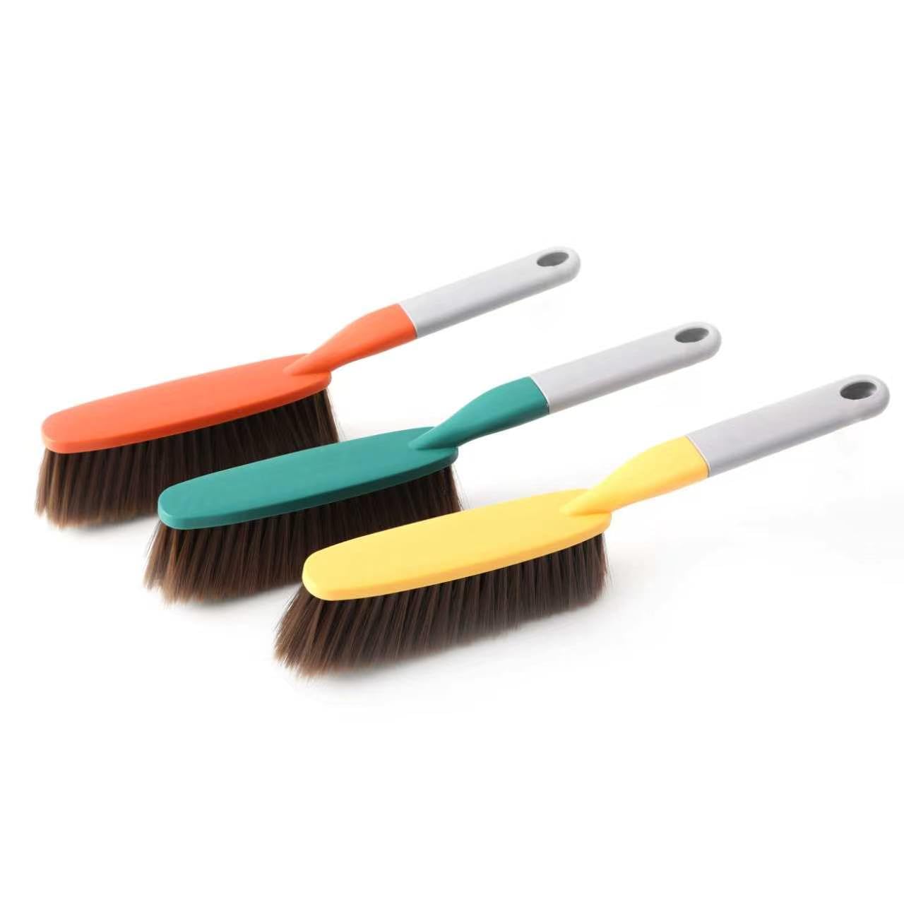 Kagyuan 3 Pack 15" Hand Broom Brush,Soft Bristle Cleaning Brush,Crumb Debris Sweeping Brush,Dusting Brush,Comfort for Bed Car Couch Desk Sofa Furniture Clothes,Small Particles Hair Remover(3color)