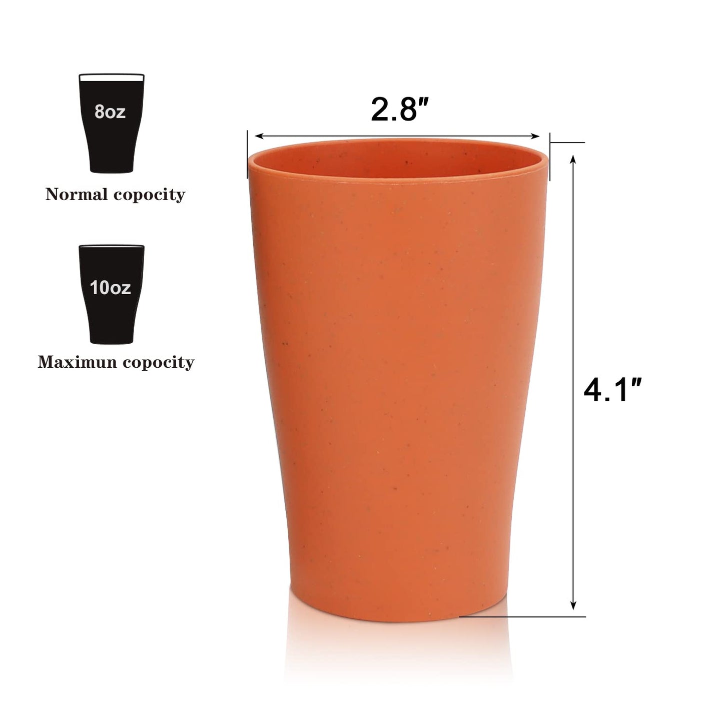 Homienly Stackable Drinking Glasses Set Wheat Straw Shatterproof Cups | Unbreakable Kitchen Cups for Kids & Adults | Reusable, Dishwasher Safe for Party, Outdoor (8 oz, Small)
