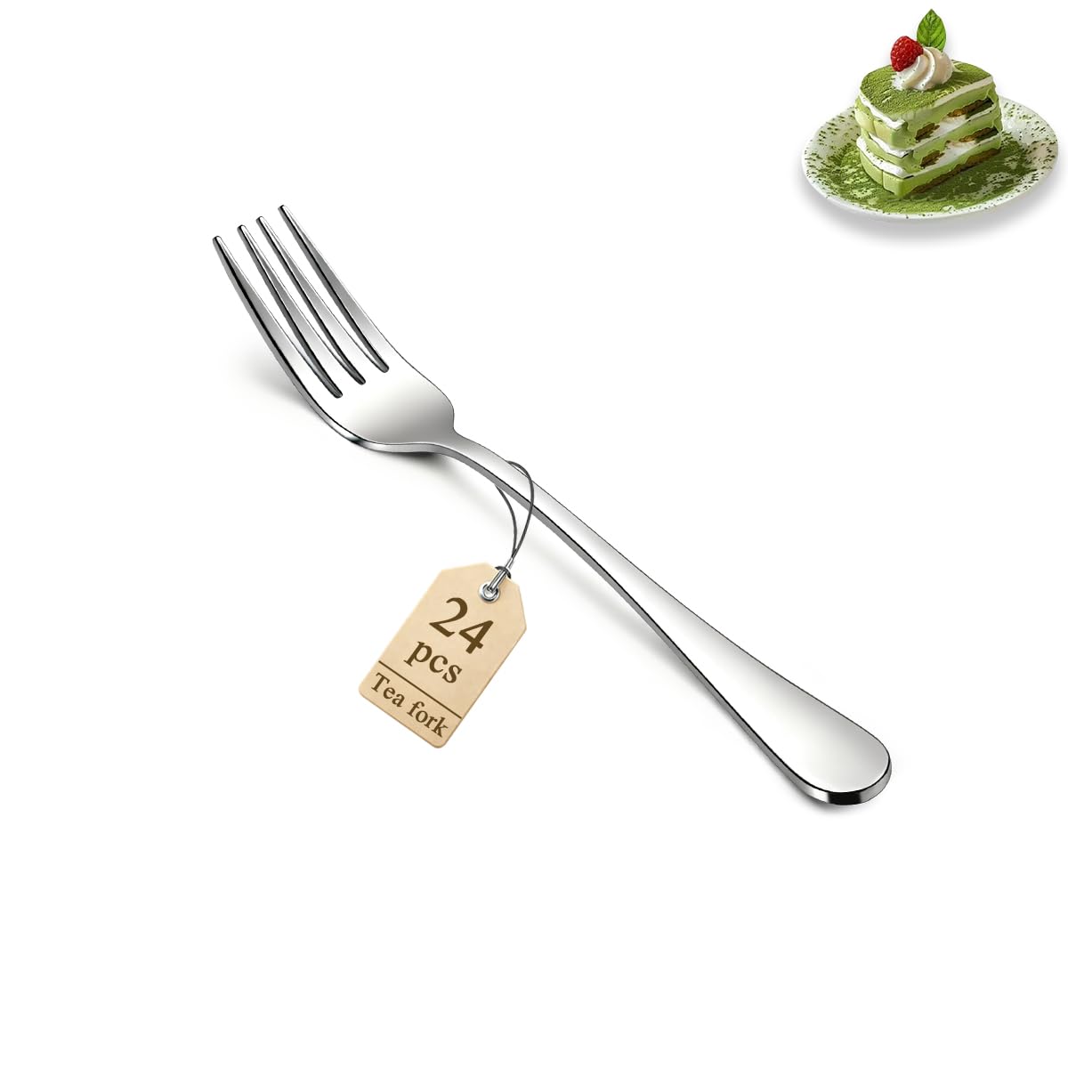 Dessert Forks Set of 24, Stainless Steel 5.5“ Cake Fork for Cocktail, Dessert, Cake, Tea, Fruit, Cheese, Appetizer Small Forks for Party, Hotel, Restaurant, Cafes