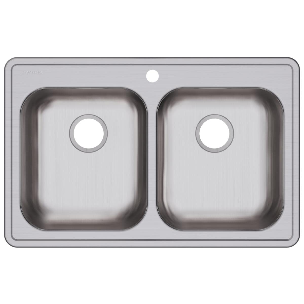 Dayton GE233211 Equal Double Bowl Drop-in Stainless Steel Sink