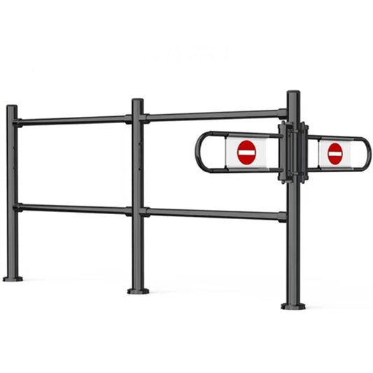 Black Metal Swing Safe Gate - ng-Loaded One-Way Access for Markets & Cashiers - Automatic Cng Pedestrian Door (200x100CM) - Secure Import/Export Solut