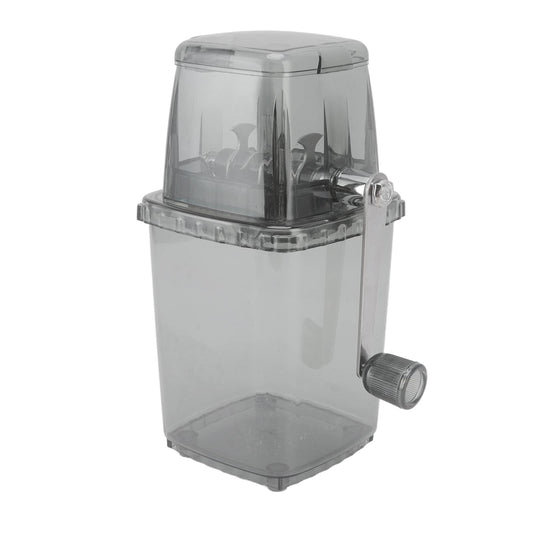 Manual Ice Crusher Stainless Steel Shaved Ice Maker for Drinks Small Size Gray Color Portable and Durable