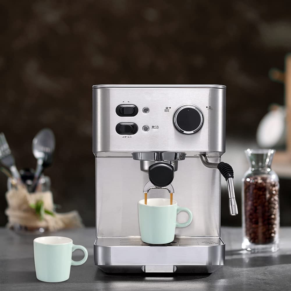 homEdge Mini Porcelain Espresso Cup, 4 Ounces / 120 ml Tiny Coffee Mugs Ceramic Demitasse for Espresso, Tea- Set of 6, Turquoise