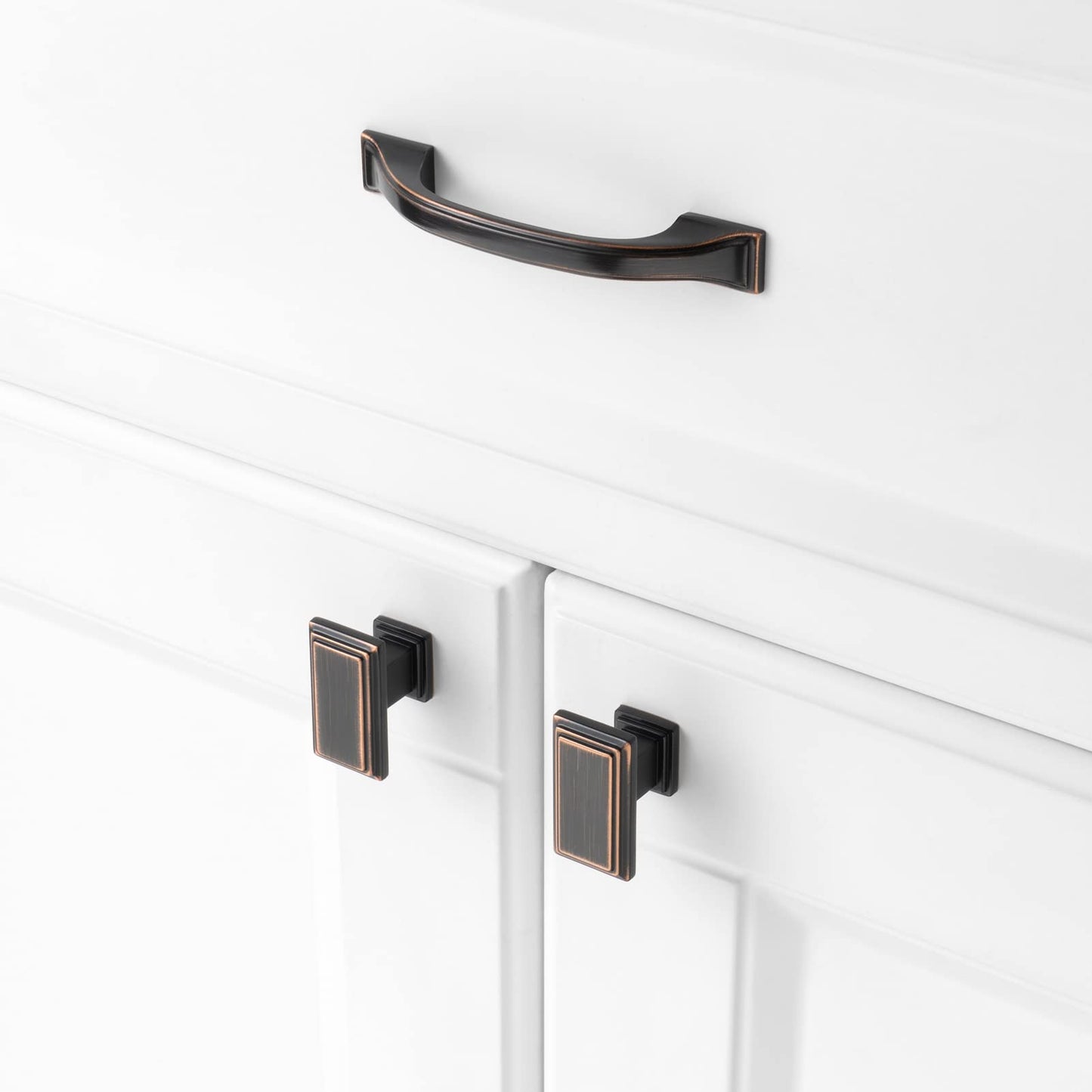 KOOFIZO 10 Pack 3 Inch Oil Rubbed Bronze Kitchen Cabinet Pulls Rubbed Bronze Cabinet Handles Bronze Cabinet Hardware for Kitchen Cabinets 1958 Drawer Dresser Cupboard Bedroom