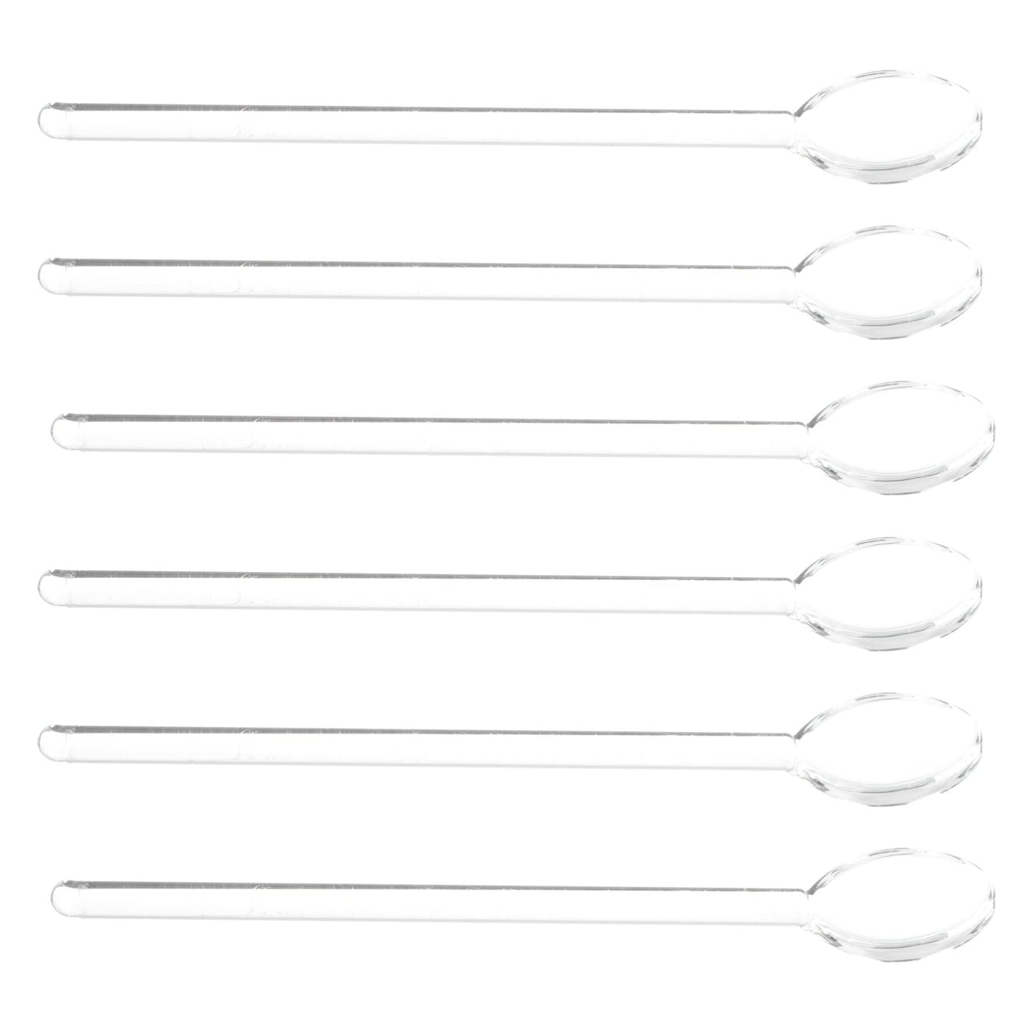 STOBAZA 6Pcs Coffee & Espresso Spoons Glass Stirring Teaspoons 5.58 Inches Stirring Rod Mixing Spoon Ice Tea Stirrers for Coffee Tea Sugar Home Bar Party, Clear