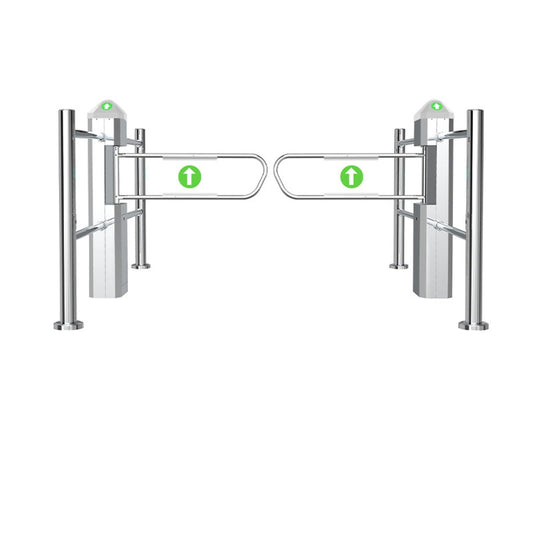 Automatic Public Entrance Turnstile with Infrared Detection Swing Gate with LED Indicators One-Way Access
