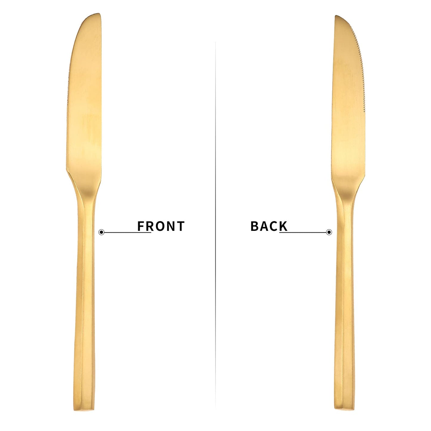 Zerophilo Matte Silverware Set Gold Flatware Set with Hexagon Handle 20 Pieces 18/0 Stainless Steel Cutlery Set Wedding Housewarming Gift Service for 4 (Matt gold)