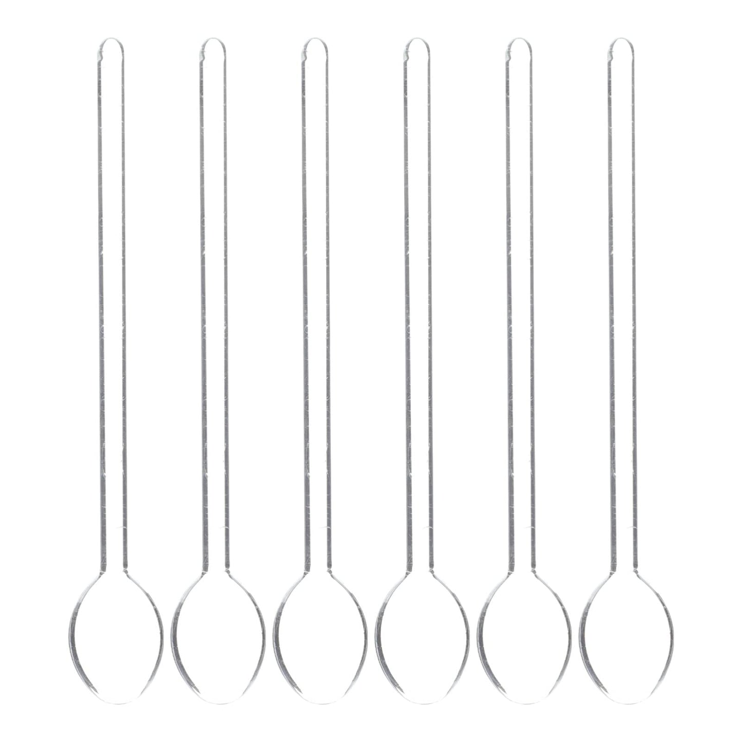 STOBAZA 6Pcs Coffee & Espresso Spoons Glass Stirring Teaspoons 5.58 Inches Stirring Rod Mixing Spoon Ice Tea Stirrers for Coffee Tea Sugar Home Bar Party, Clear