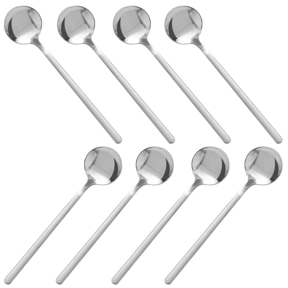 Pack of 8, Stainless Steel Espresso Spoons, findTop Mini Teaspoons Set for Coffee British Tea Dessert Cake Ice Cream Cappuccino, 5.3 Inch