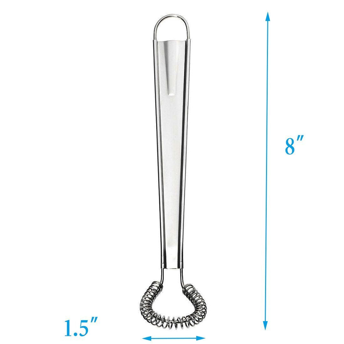 Stainless Steel Mini Spring Egg Beater Silicone Whisk Magic Hand Held Sauce Stirrer Blender Milk Frother Foamer Coffee Mixer (2Pack-Silicone+Steel coil)