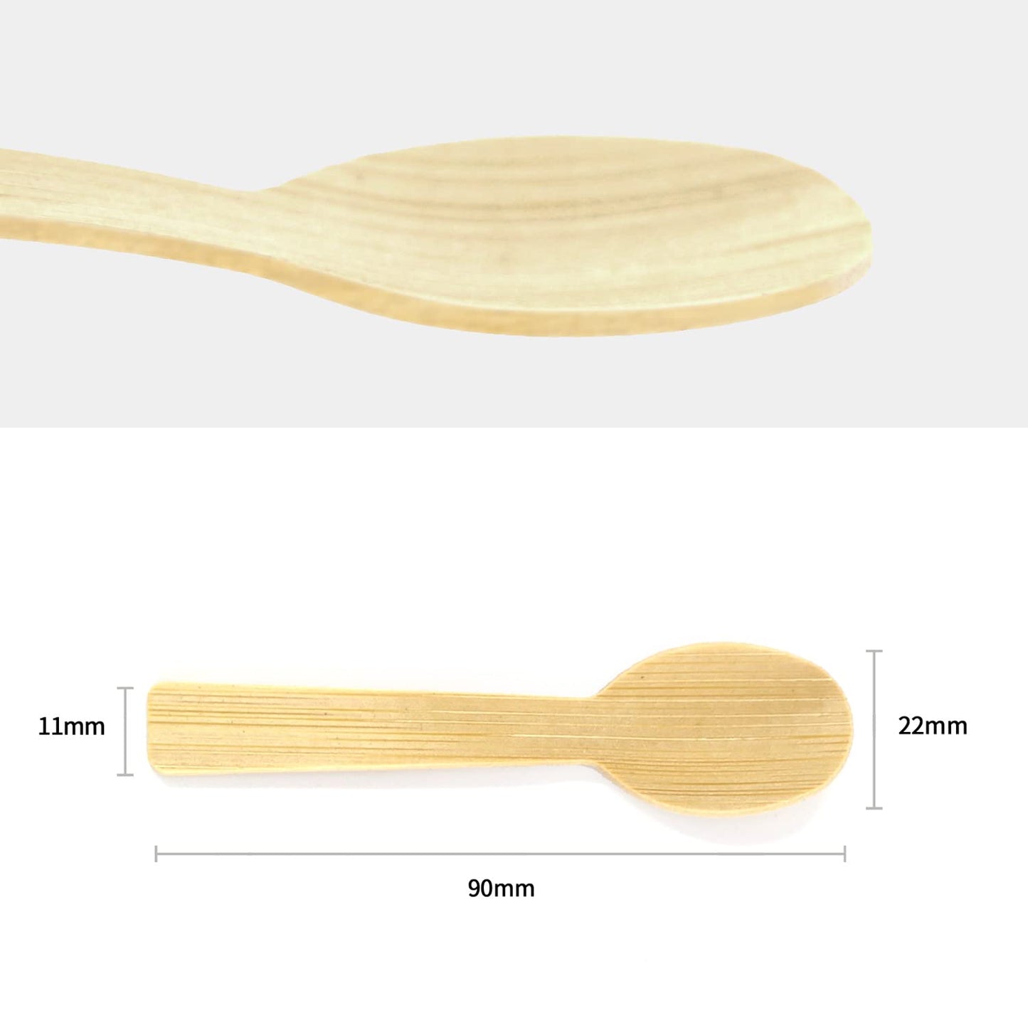 Bamboo Utensils 200PK Mini-Bamboo Spoon 3.54" Disposable Small 100% Biodegradable Compostable Cutlery Set Eco Friendly Renewable Natural Spoons
