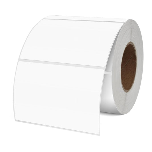 YIKIADA White Color Coding Labels 2 × 3 Inches Rectangle Vinyl Self-Adhesive Stickers Waterproof Name Tags Removable Roll for Office School Home 500 PCS