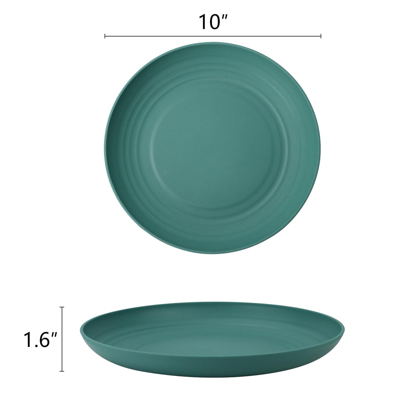 Homienly Dessert & Salad Set - Unbreakable Wheat Straw Plates, 8-10 inch, Reusable (Green Series)
