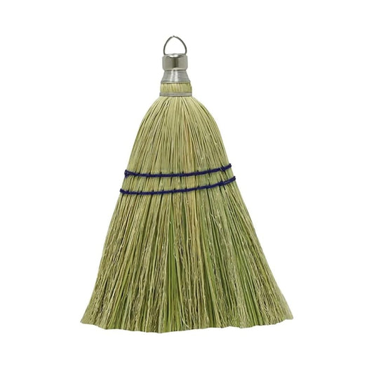 Rocky Mountain Goods Whisk Broom 12” - Heavy Duty Natural Corn Straw with Reinforced Nylon Stitching - Small Whisk for Car, Outdoor, Camping - Sturdy Metal Hang Design