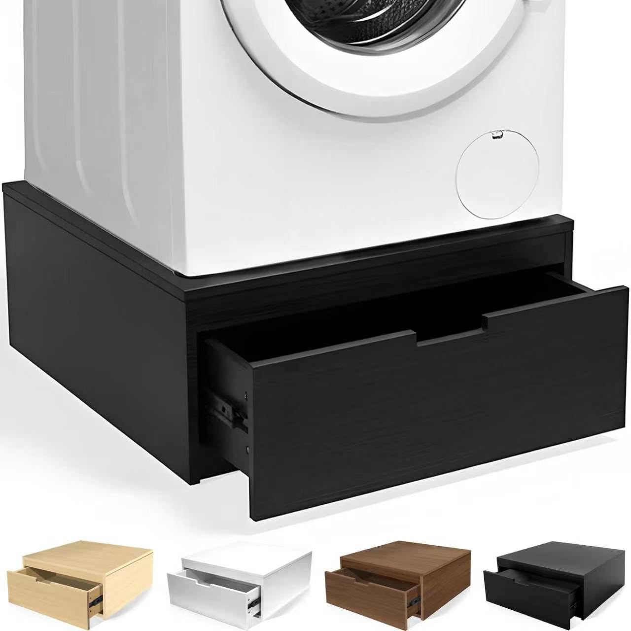 LYASIL Laundry Pedestal, Heavy Duty Wood Washer Dryer Pedestal, 27.5" Universal Washer and Dryer Stand, 500 LBS Capacity (Black)