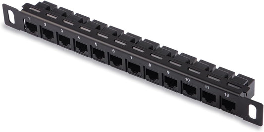GeeekPi 12 10inch 0.5U CAT6 T1/T0/T2/T1 Plus/T0 Plus/TL1 10 Inch Port Patch Panel, Network Patch Panel for DeskPi
