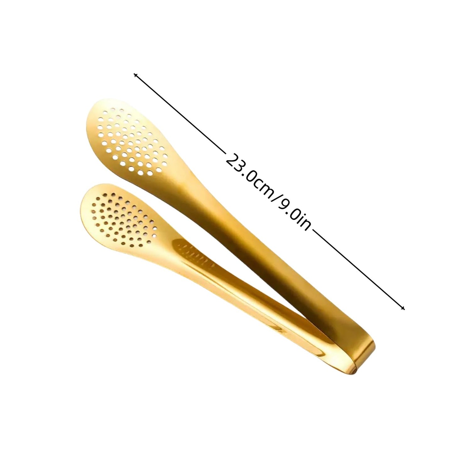 9 Inch Gold Buffet Tongs Set of 4, Stainless Steel Food Serving Utensils Tong for Cooking, Salad, Barbecue, Buffet, Toast