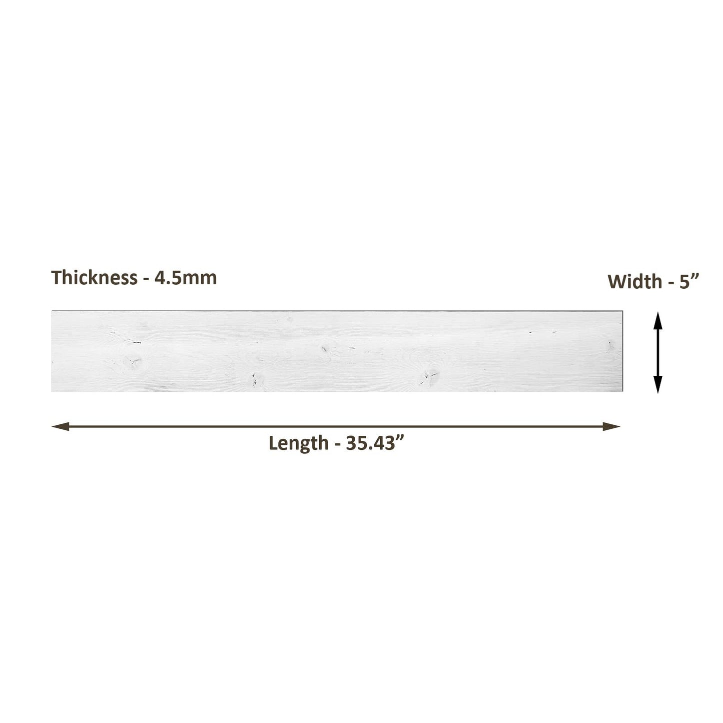 Luxdecor Real Wood Wall Planks - White Shiplap Boards 5" Peel and Stick - 10 Pieces, 12.5 Sq Ft