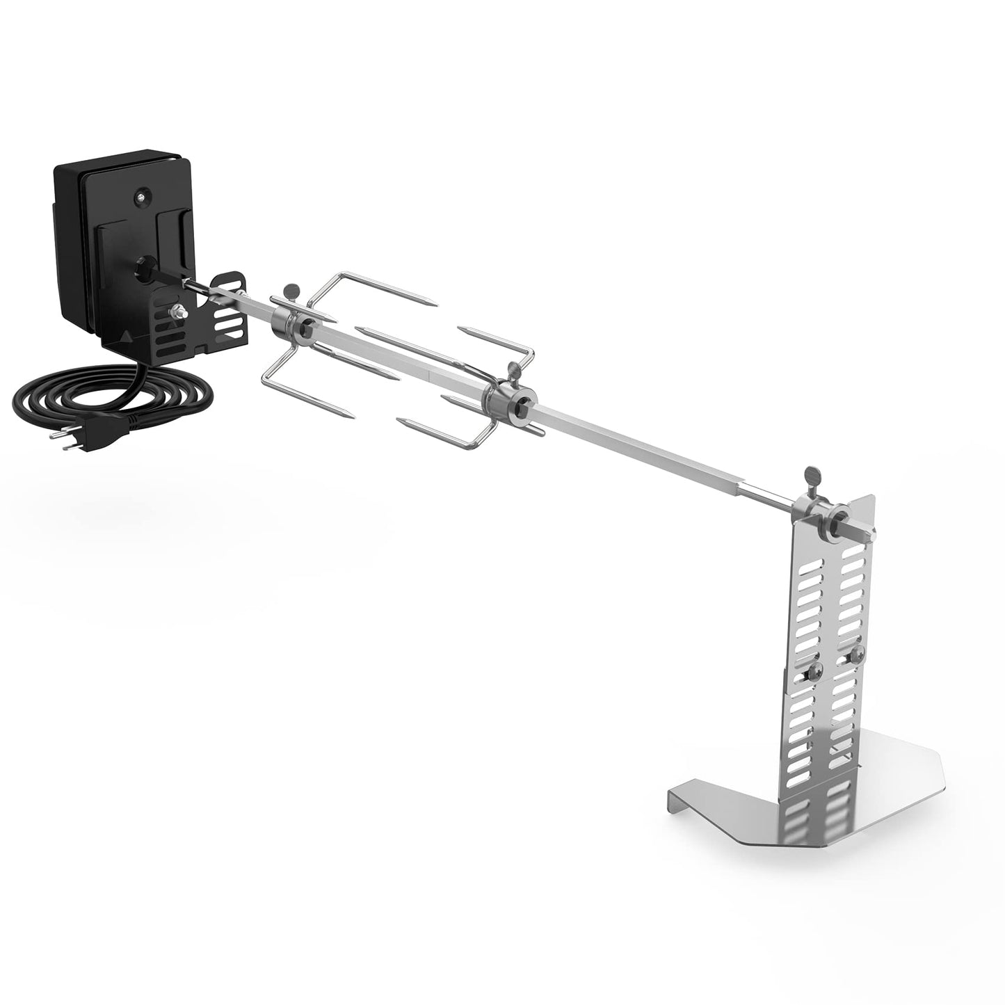 onlyfire Universal BBQ Grill Rotisserie Kit for Most Gas Grills, Include 110V 4W Electric Motor, 4-Prong Meat Forks and 28" Square Spit Rod