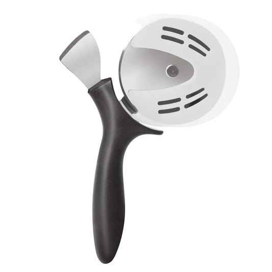 Professional Pizza Cutter & Crust Cutter 2 in 1, Steel 4" Pizza Wheel Cutter and Pizza Crust Knife, Stainless Steel Blade with Protective Cover