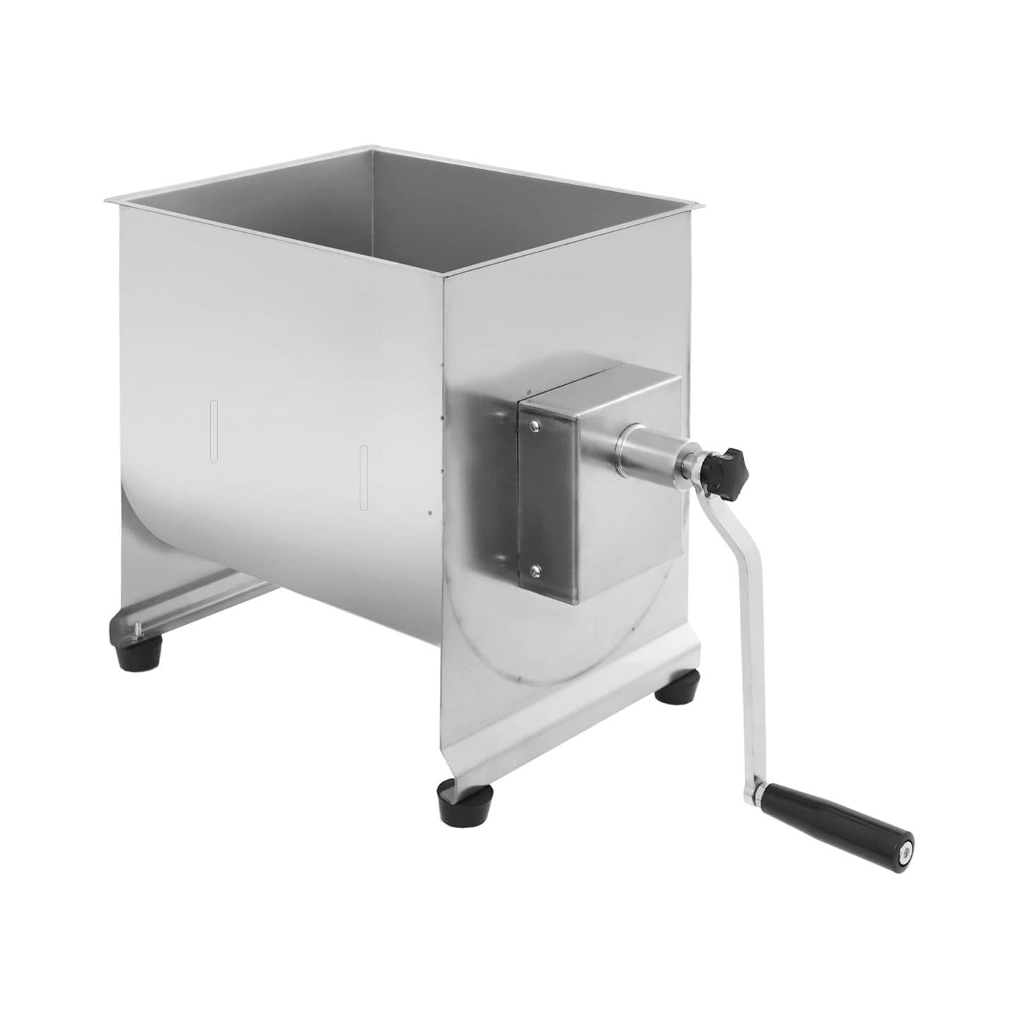 Meat Mixer, 22/44lbs Manual Stainless Steel Tilt Tank Hand Crank Sausage Mixer Machine Commerial Food Mixer with Removable Paddle for Home Deli Butcher Mixing Vegetables Spices (Fixed-type, 44lbs)