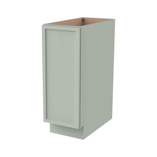 RTA Solid Wood Frame Full Height Door Base Cabinet - 1 Door and 1 Shelf,Kitchen Storage Cabinet, Entryway Cabinet, Suitable Kitchen, Living Room, Entryway, and Office(Jade Green 12”W×21”D×34.5”H)