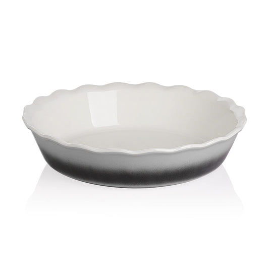 Sweejar Ceramic Pie Pan, 10 Inch Round Baking Dish, Non-Stick with Soft Wave Edge for Apple, Pumpkin, Pot Pies (Gradient Gray)