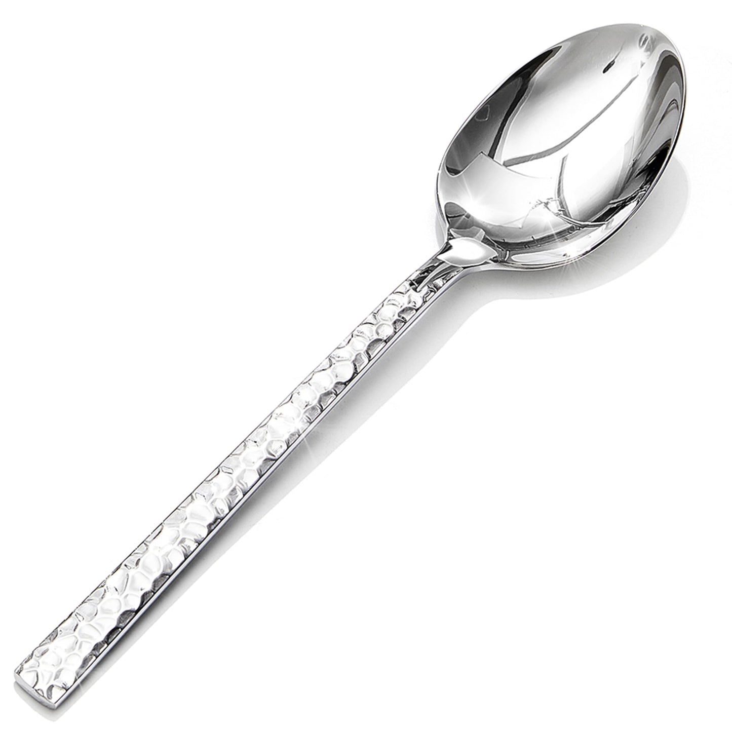 KINGSTONE 8.09-inches Hammered Dinner Spoons Set, 12-Piece 18/10 Stainless Steel Tablespoons, Food Grade Silverware Spoons for Home, Kitchen, Weddings, Parties or Restaurant, Dishwasher Safe