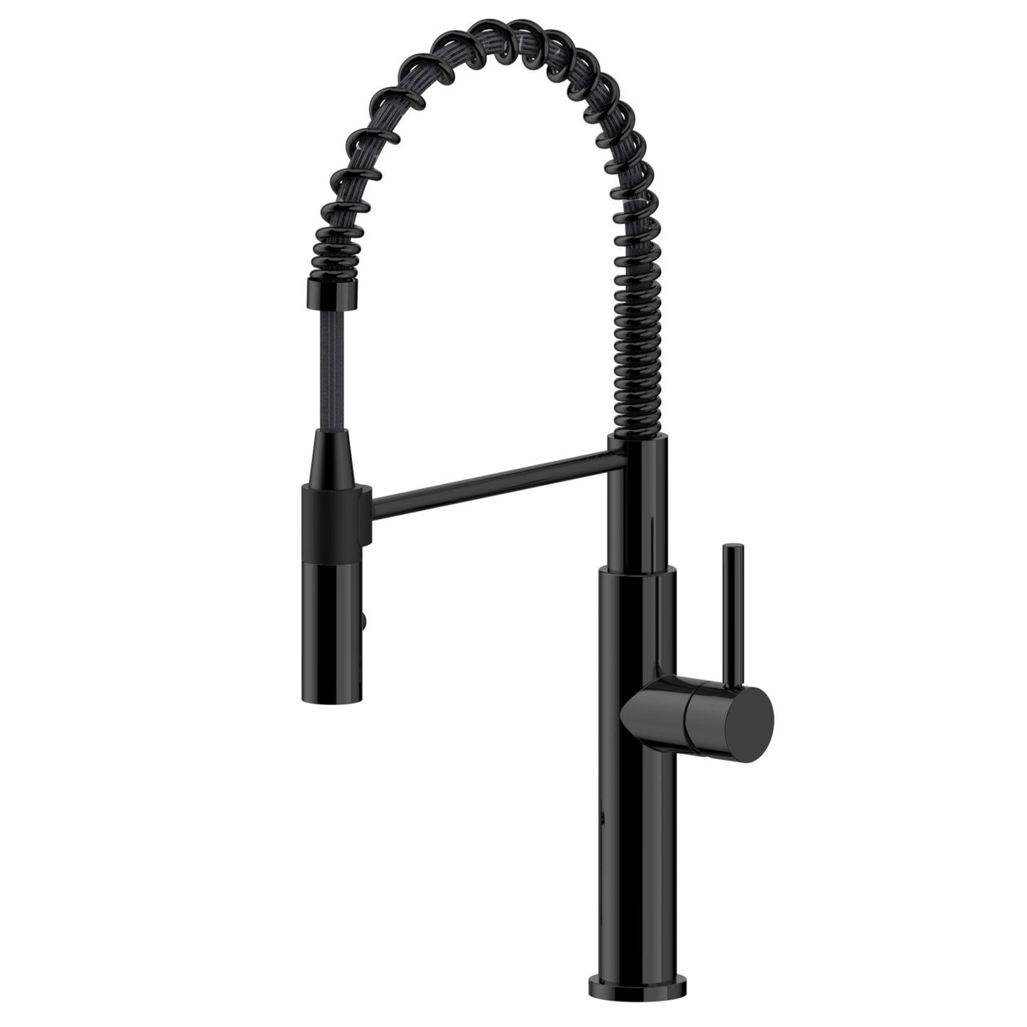Voriva Kitchen Faucet with Pull Down Sprayer - Commercial High Arc Stainless Steel Single Handle for RV Bar Laundry Farmhouse Camper Outdoor Black