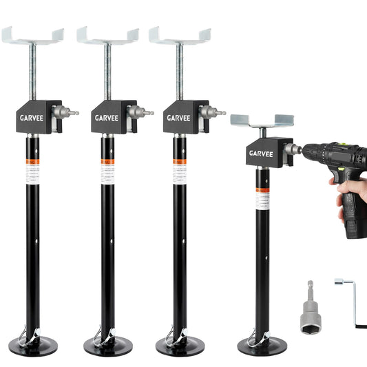 Garvee RV Slide Out Support Jacks (Set of 4) - 20,000lb Heavy Duty Rv Stabilizer Jacks Support, 21"-49" Quick-Lift Adjustable - Power Drill & Hand Crank Compatible for Campers, Travel Trailers & RVs