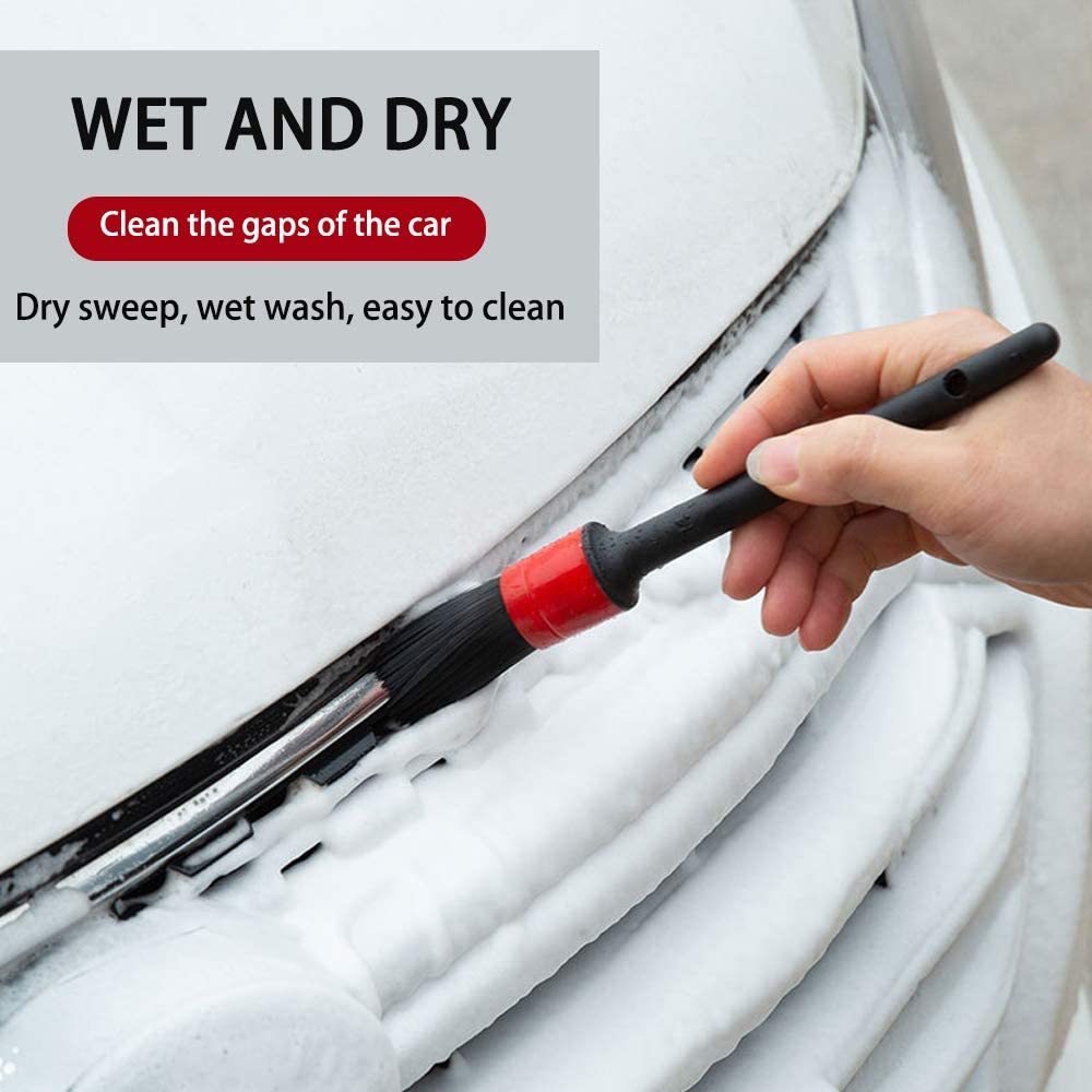 10PCS DUALSHINE Car Auto Detailing Brush Set, Auto Detailing Brushes Cleaner Car Detailing Brushes Exterior, Car Interior Brush for Detailing Cars Automotive Interior, Wheels, Exterior, Leather