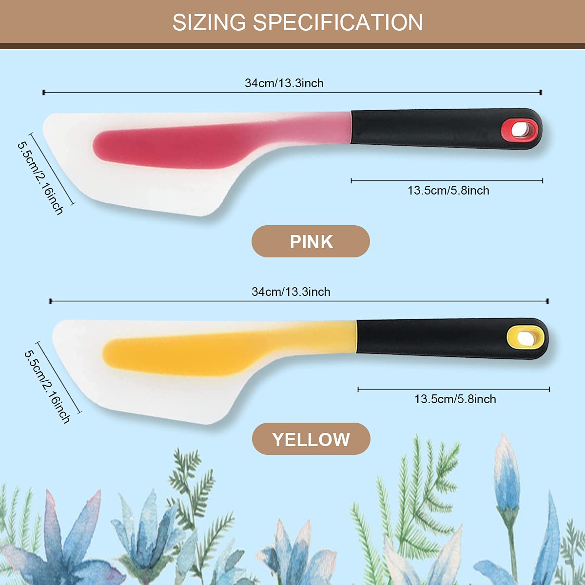 DOERDO 2 Pieces Omelette Spatula Kitchen Omelet Turner Silicone Pigment Scraper Fold Omelette Turner for Kitchen Omelet Pancake
