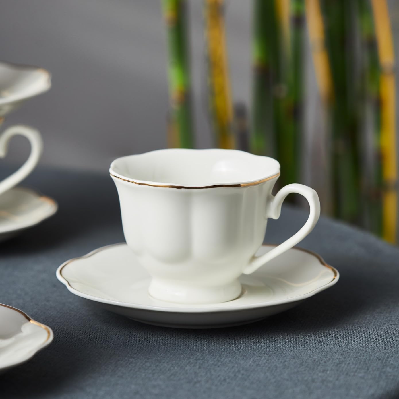 KARACA Çan Turkish Coffee Cup Set for 6 People - 12 Piece Cups with Saucers - Small Porcelain Espresso Set - Ideal for Serving Greek, Arabic Coffee (3 fl oz)