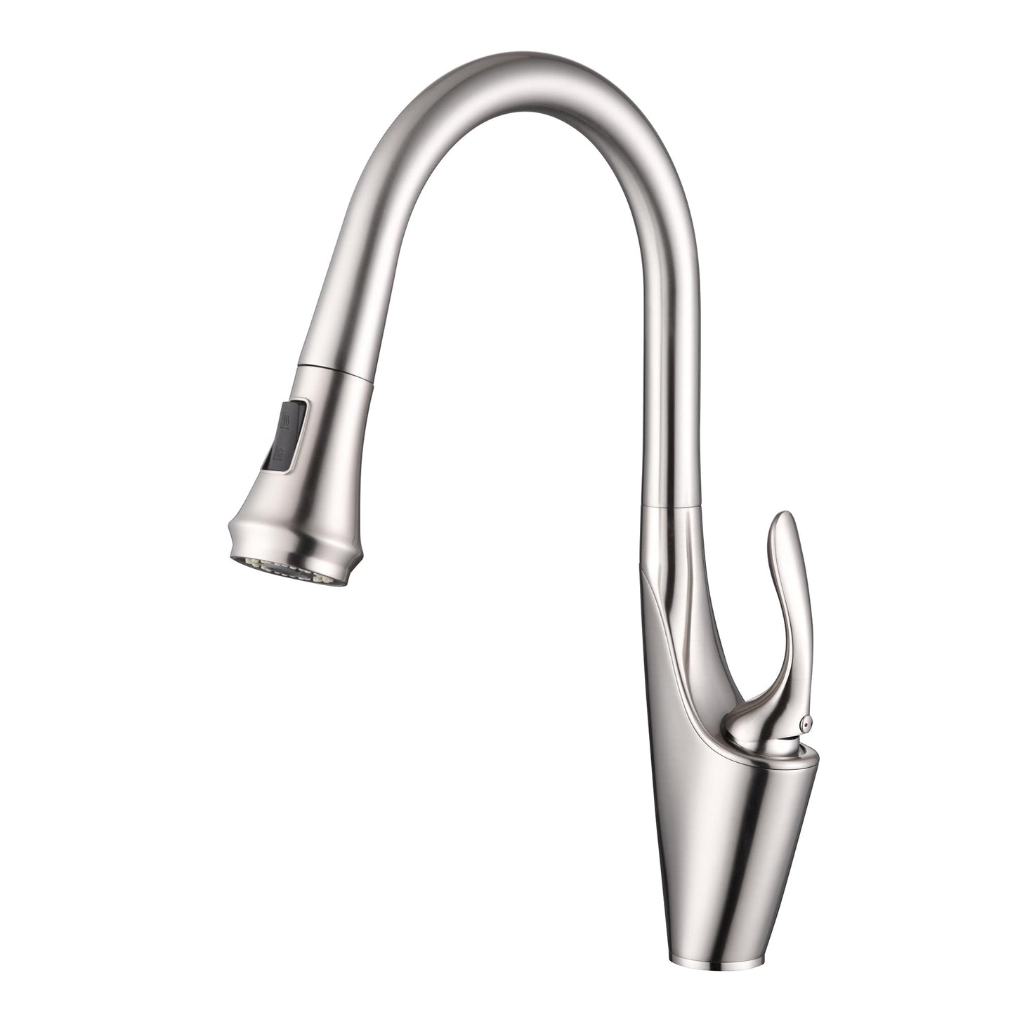 sumerain Brushed Nickel Single Handle Pull Out Kitchen Faucet, Stainless Steel 1 Hole Kitchen Sink Faucet with Pull Down Sprayer