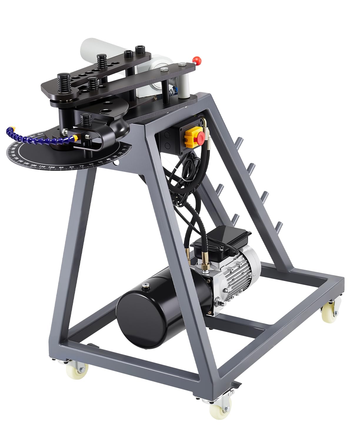 VEVOR Electric Tube Bending Machine, 750W Electric Tubing Bender with 6L Hydraulic Cylinder, Movable Pipe Bender Machine with 3 Dies & 180° Max Bending Angle, Suitable for 1", 1-1/2", 1-3/4" Pipes